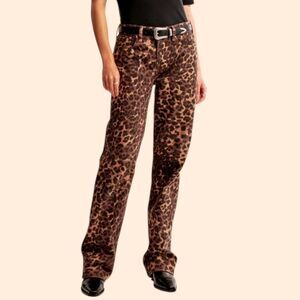 Abercrombie Fitch Animal Print Low Rise Jeans